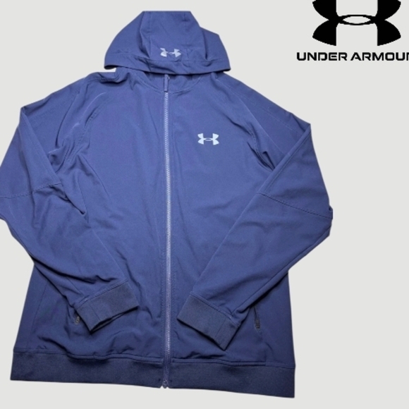 Under Armour Other - UNDER ARMOUR Men's Coldgear Softshell Loose Fit Jacket Navy Blue Full Zip Medium
